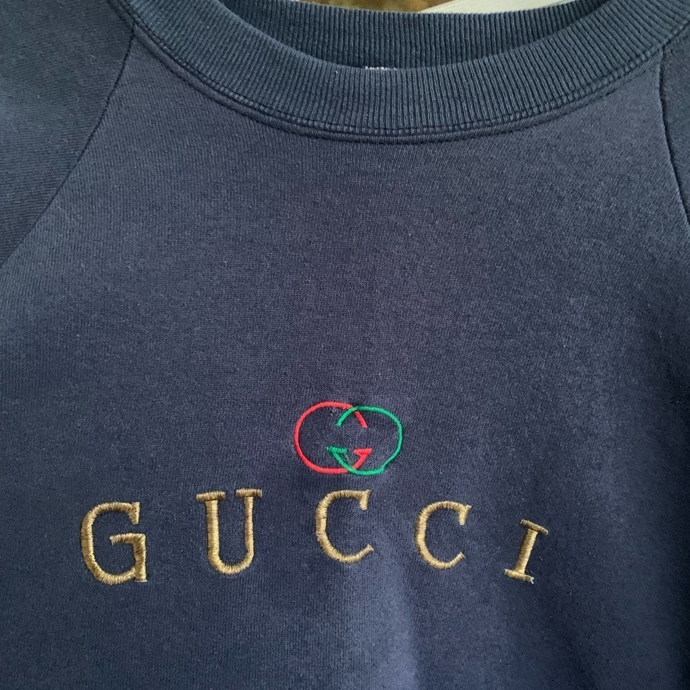 Vintage Gucci Logo Bootleg Crewneck Sweatshirt Adult XL Mens 90s Boot Sweater